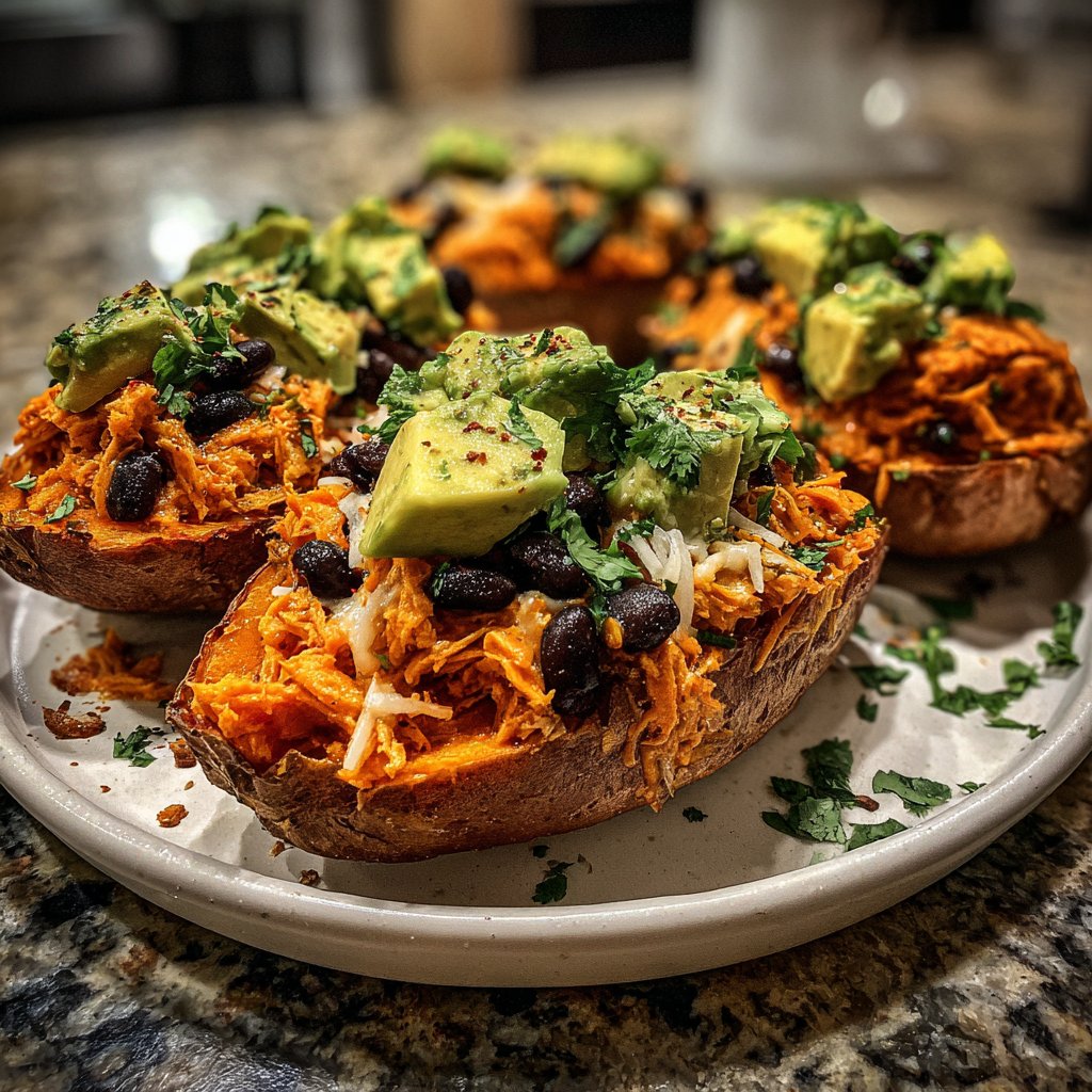 Healthy Baked Sweet Potato Boats