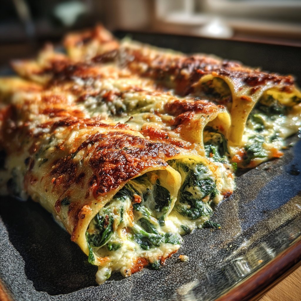 Valentine Dinner Spinach Ricotta Cannelloni