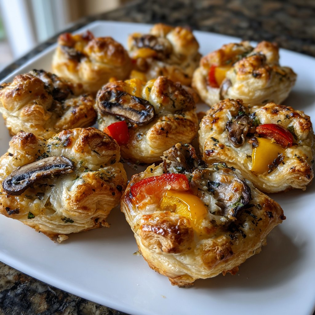 Super Bowl Savory Puff Pastry Veggie Bites
