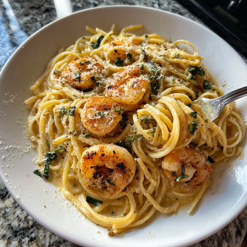 Creamy Garlic Shrimp Pasta