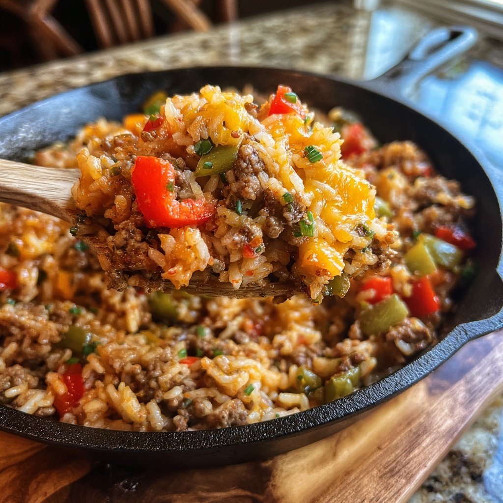 Quick Ground Beef And Rice Skillet